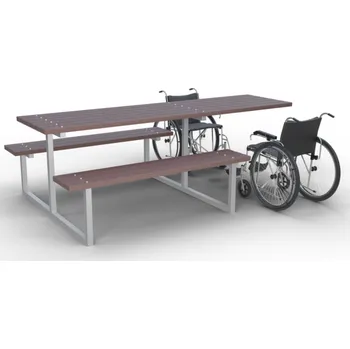 Zahradní lavice HTI Bezbariérový set Recyklát II Typ ukotvení: klasické (šrouby), Barva konstrukce: bílá komaxit (RAL 9003)