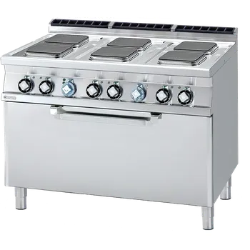 Sporák Sporák elektrický se statickou elektrickou troubou 3x GN 1/1 - 6x plotýnka 400 V | RM - CFQ6-712ET