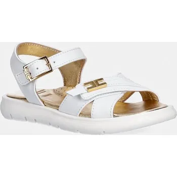Dívčí sandály Dětské kožené sandály Elisabetta Franchi F1A2.E0552.25.29 bílá 00X, EUR 26