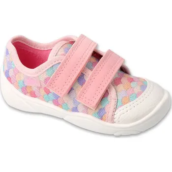 Dívčí tenisky Tenisky plátěnky kecky Befado 907P166 růžové, suchý zip velikost: 24
