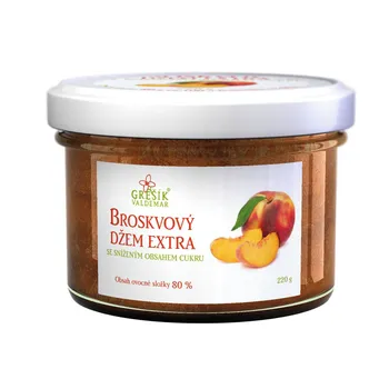 Valdemar Grešík Broskvový džem extra snížený obsah cukru 220 g