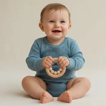 Baby Service Rostoucí body modré vzor obdélník Babyservice Vel. 80