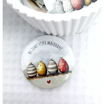 Dekorativní magnet My jsme vejce malovaný, magnetka průměr 58 mm, 1 kus