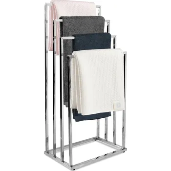 Držák na ručník Věšák na ručníky 4-ramenný - chromový