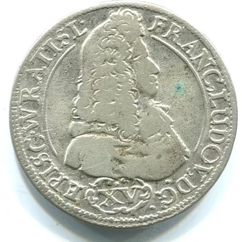 VRATISLAV - biskupství. Franz Ludwig v. Neuburg, biskup. XV. Kreuzer 1694. Ag.