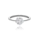 2365 MINET Stříbrný prsten KYTIČKA s bilými zirkony Velikost obvod (mm): 48
