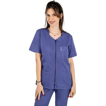 Zdravotnický oděv Doctor in uniforma - Dámská zdravotnická halenka na zip s krátkým rukávem - fialová
