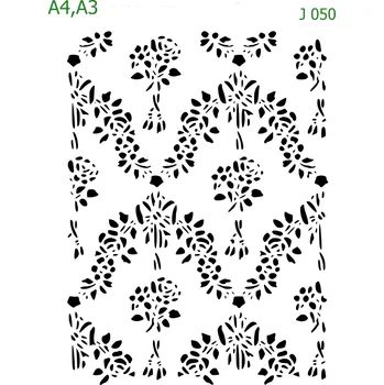 Plastová šablona pro malování - Strukturální vzory -Zámecký vzor (J050) - A4 , Lepící fólie