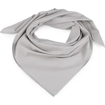 Šátek Bavlněný šátek jednobarevný 70x70 cm - 18 šedá světlá