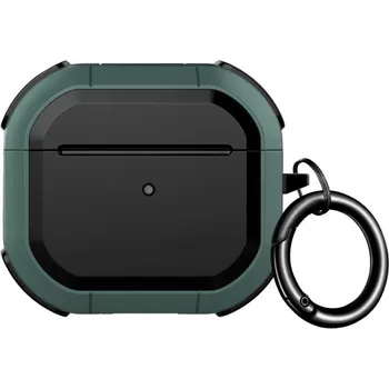 Pouzdro na mobilní telefon Odolný obal se zesílenými rohy pro AirPods 4 - tmavě zelený