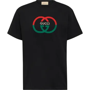 Pánské tričko GUCCI Interlocking G Black tričko M Černá