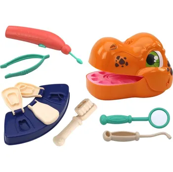LEAN Toys 17554 Kreativní sada Dinosauří zubař s modelínou a příslušenstvím