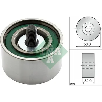 Rozvod motoru Vratná/vodicí kladka, ozubený řemen INA 532 0540 10