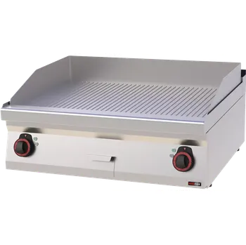 Kuchyňský gril Grilovací deska 80x51 elektrická chromovaná rýhovaná bez podestavby 400 V | REDFOX - FTRC 70/08 E