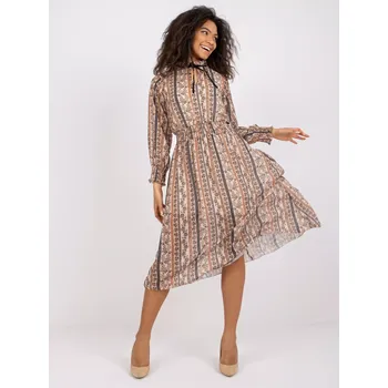 Dámské šaty Sukienka-DHJ-SK-15177-1.04P-béžová jedna velikost