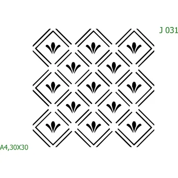 Plastová šablona pro malování - Strukturální vzory - Zámecký vzor (J031) - A4 , Lepící fólie
