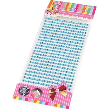 Pro Háčkování Samolepící kamínky na proužku 4 mm, modré