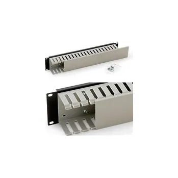 Rozvaděč TRITON 19" vyvazovací panel 2U jednostranná plastová lišta, šedá