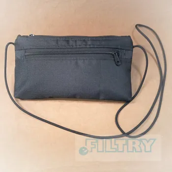 Taška - kapsička na mobil černá s popruhem paracord