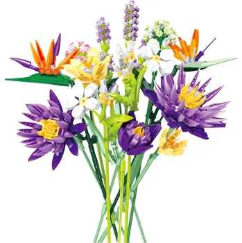 Hračka LEAN Toys 14247 Konstrukční kostky - Tropická květina 890 ks