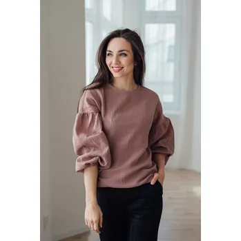 Dámská halenka Mušelínová halenka Coco hnědorůžová Velikost: S