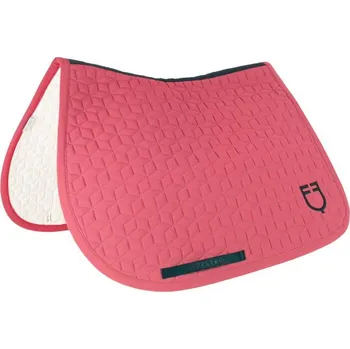 Skoková podsedlová dečka Equestro s kostkovým prošíváním Béžová FULL