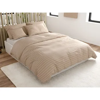 Povlečení Hotelové povlečení z mikrovlákna JASMINE béžové - proužek 2 cm Rozměr povlečení: 70 x 90 cm | 140 x 200 cm, 140x200 / 70x90 cm, 140x220 / 70x90 cm, 200x220 + 2 polštáře 70x90 cm
