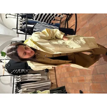 Dámský kabát Bunda Yerse 44602 žlutá s kapucí Velikost: 34