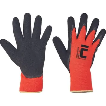 Pracovní rukavice Rukavice pracovní PALAWAN WINTER (vel. 9) HV, oranžová, pletené, zimní nylonové s latexem