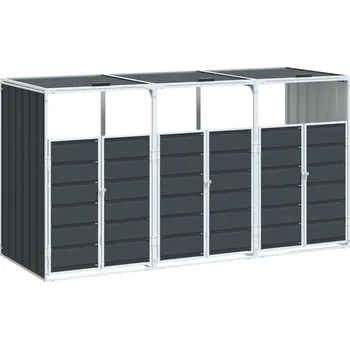 Zahradní úložný box Box na 3 popelnice z oceli 216 x 81 x 115 cm