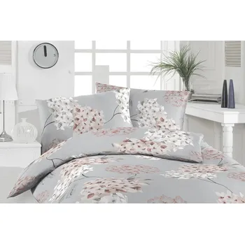 Povlečení Krepové povlečení Florella Hedwig Silber 70x90 + 140x200 cm