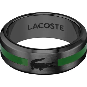 Prsten Lacoste Originální černý prsten Stencil 2040084 66 mm + 2 měsíce na vrácení zboží