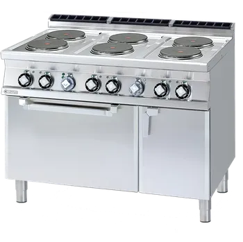 Sporák Sporák elektrický se statickou elektrickou troubou GN 2/1 - 6x plotýnka 400 V | RM - CF6-712ETV