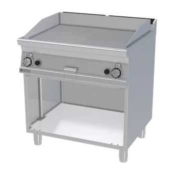Kuchyňský gril Grilovací deska 76x51 plynová chromovaná kombinovaná s podestavbou | RM - FTLR-78GS