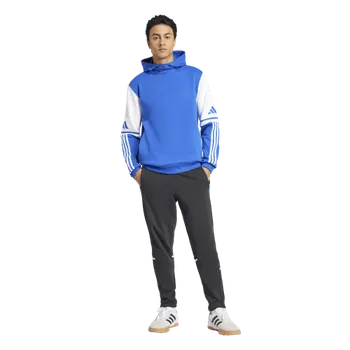 Bavlněná tepláková souprava s kapucí Adidas Squadra 25 Sweat Hoody sv.modro bílá Velikost: 164