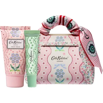 Heathcote & Ivory Woven Flowers Sada krému na ruce a balzámu na rty v mini kabelce, 2 ks