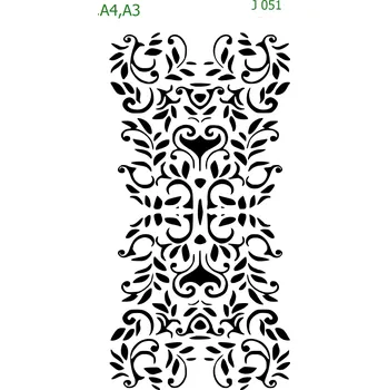 Plastová šablona pro malování - Strukturální vzory -Zámecký vzor (J051) - A4 , Lepící fólie