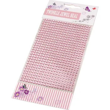 Pro Háčkování Samolepící kamínky na proužku 4 mm, světle růžové