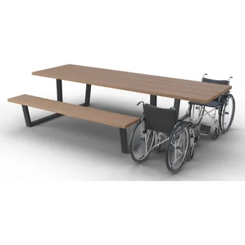 Zahradní lavice HTI Inkluzivní venkovní set Talco II Typ ukotvení: dlouhé (k zabetonování), Barva konstrukce: černá komaxit (RAL 9005)