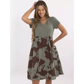 Dámské šaty Šaty DHJ SK 253701.80 khaki jedna velikost