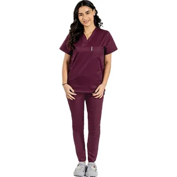 Zdravotnický oděv Vínový zdravotnický set - dámský | drinuniforma.cz