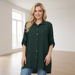 Dlouhá zelená asymetrická košile Ola N1840
