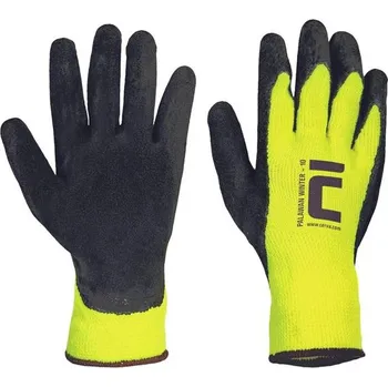 Pracovní rukavice Rukavice pracovní PALAWAN WINTER (vel. 11) HV, žlutá, pletené, zimní nylonové s latexem