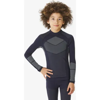 Pánská móda QUECHUA Spodní termotričko bezešvé 900 Seamless pro děti 5–15 let 7 LET MODRÁ|ŠEDÁ