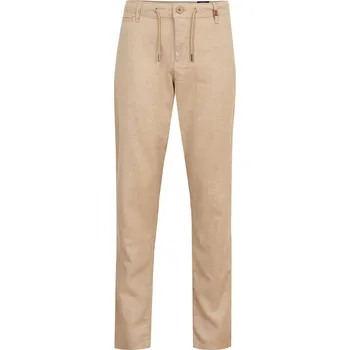 Pánská móda FERATT Lněné kalhoty pánské DAMIAN béžové Velikost: 38/32