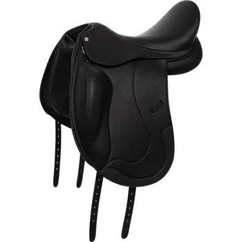 Jezdecké sedlo Drezurní sedlo Equestro z dvojité kůže Černá 18"