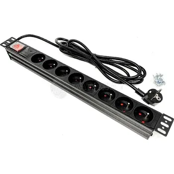Přepěťová ochrana DATAWAY PDU-8-SP-3M, Přepěťová ochrana 8x 230V, 1U, 19", M6, 3m