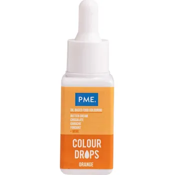 Potravinářské barvivo PME Colour Drops Orange 20ml (barva do tuků)