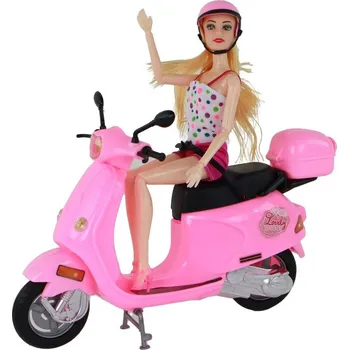 Doplněk pro panenku LEAN Toys 16621 Panenka na růžovém skútru