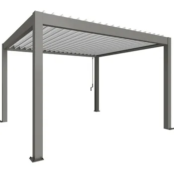 Pergola Biohort Hliníková Pergola 4x3,5 , šedý křemen metalíza / Bílá (Originální pergola v kvalitě od Biohort)